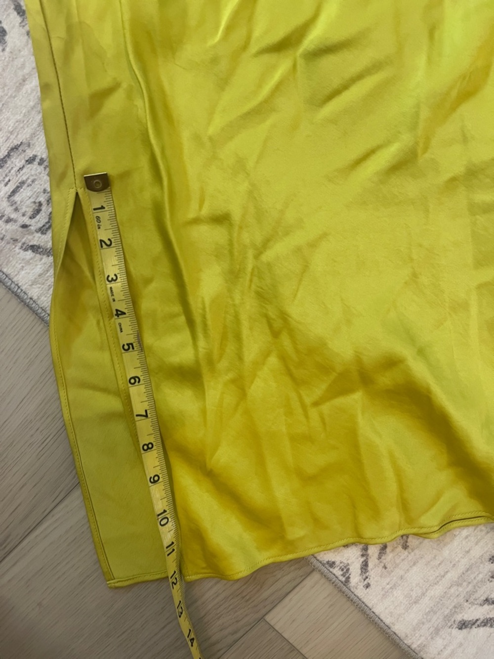 Express Lime Green Satin Slip Dress - Picture 6 of 8